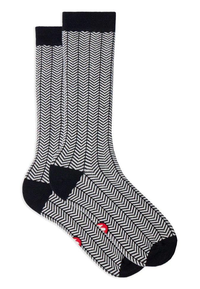 Chaussettes mi-hautes en coton bio - Lucas Chevrons