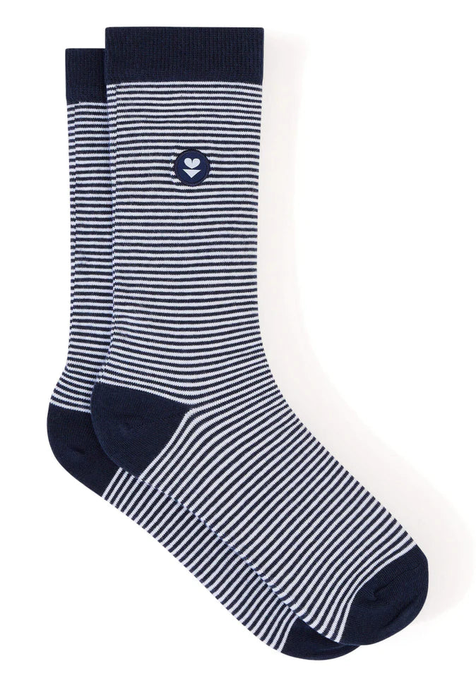 Chaussettes mi-hautes en coton bio Lucas Marinière